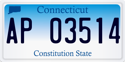 CT license plate AP03514