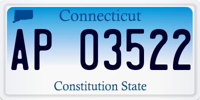 CT license plate AP03522