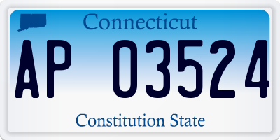 CT license plate AP03524