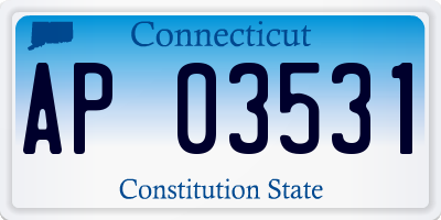 CT license plate AP03531