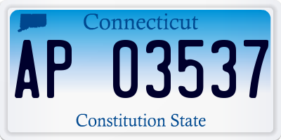 CT license plate AP03537