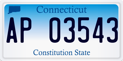 CT license plate AP03543
