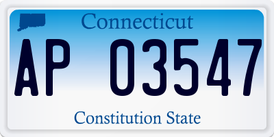 CT license plate AP03547