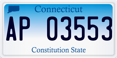 CT license plate AP03553