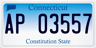 CT license plate AP03557