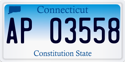 CT license plate AP03558