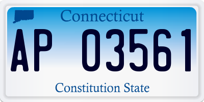 CT license plate AP03561