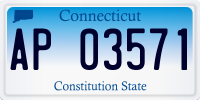 CT license plate AP03571