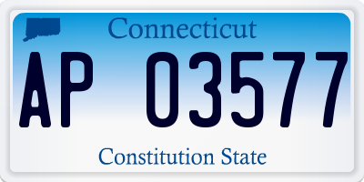 CT license plate AP03577