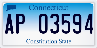 CT license plate AP03594