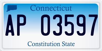 CT license plate AP03597
