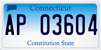 CT license plate AP03604