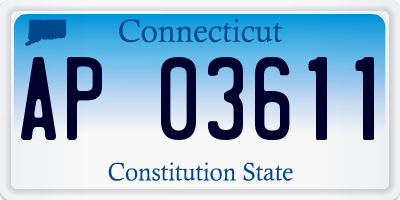 CT license plate AP03611