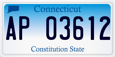CT license plate AP03612