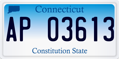 CT license plate AP03613