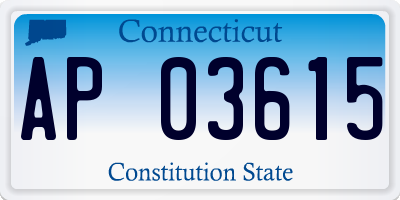 CT license plate AP03615