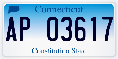 CT license plate AP03617