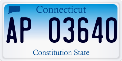 CT license plate AP03640