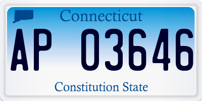 CT license plate AP03646
