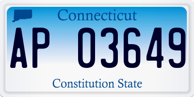 CT license plate AP03649