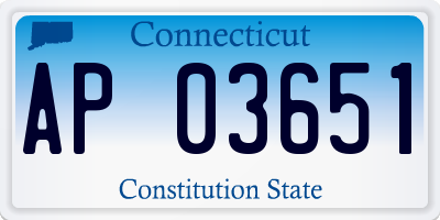 CT license plate AP03651