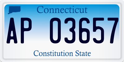 CT license plate AP03657
