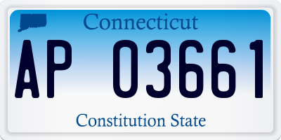 CT license plate AP03661