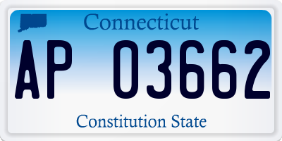 CT license plate AP03662