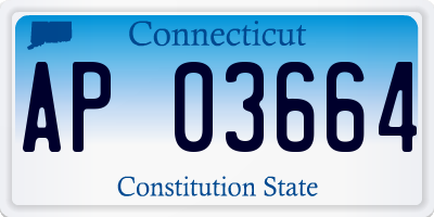 CT license plate AP03664