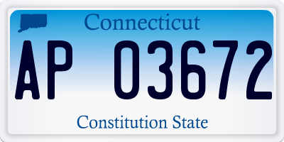 CT license plate AP03672