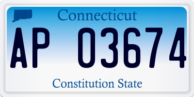 CT license plate AP03674