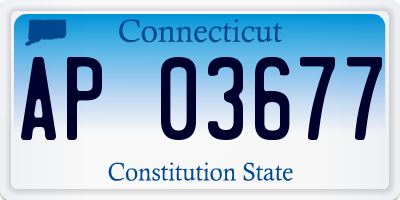 CT license plate AP03677