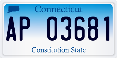 CT license plate AP03681
