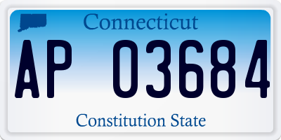 CT license plate AP03684