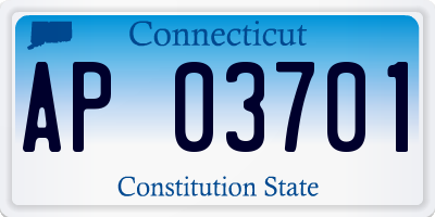 CT license plate AP03701