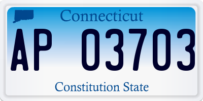 CT license plate AP03703