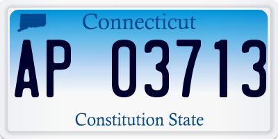CT license plate AP03713