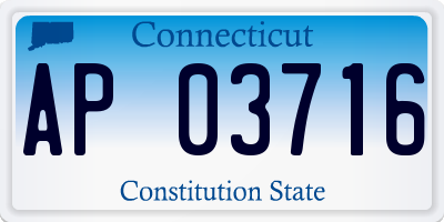 CT license plate AP03716