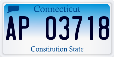 CT license plate AP03718
