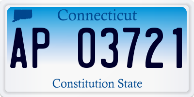 CT license plate AP03721