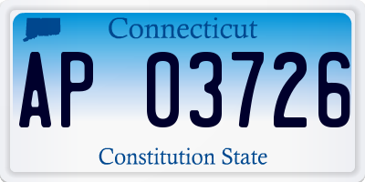 CT license plate AP03726