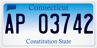 CT license plate AP03742
