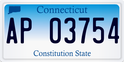 CT license plate AP03754