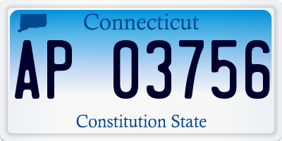 CT license plate AP03756
