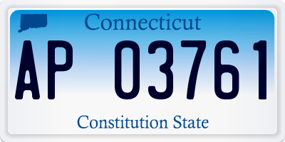 CT license plate AP03761