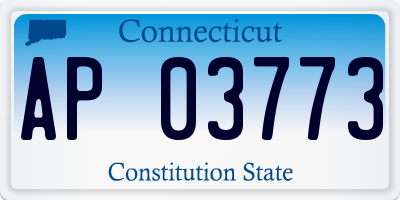 CT license plate AP03773