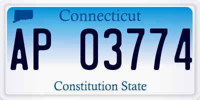 CT license plate AP03774
