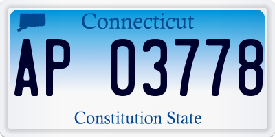 CT license plate AP03778