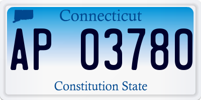 CT license plate AP03780