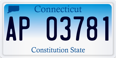 CT license plate AP03781